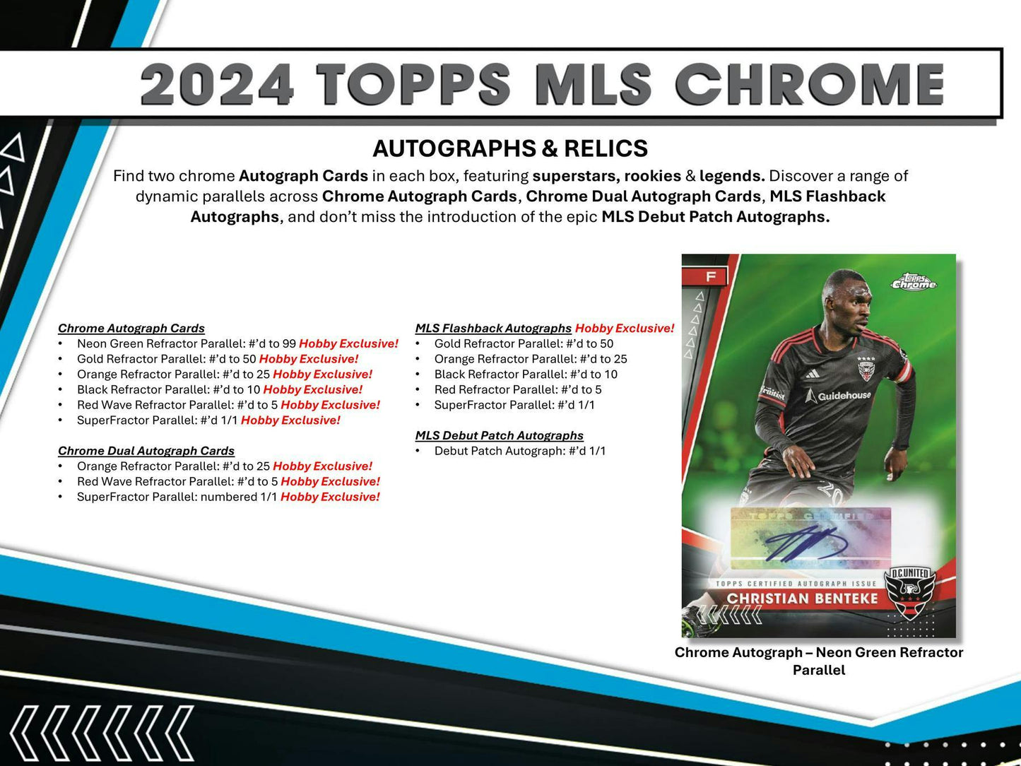 2024 Topps MLS Major League Soccer Chrome Hobby Box - Columbia Hobby - Sports Card Boxes - Toploaders - Card Savers
