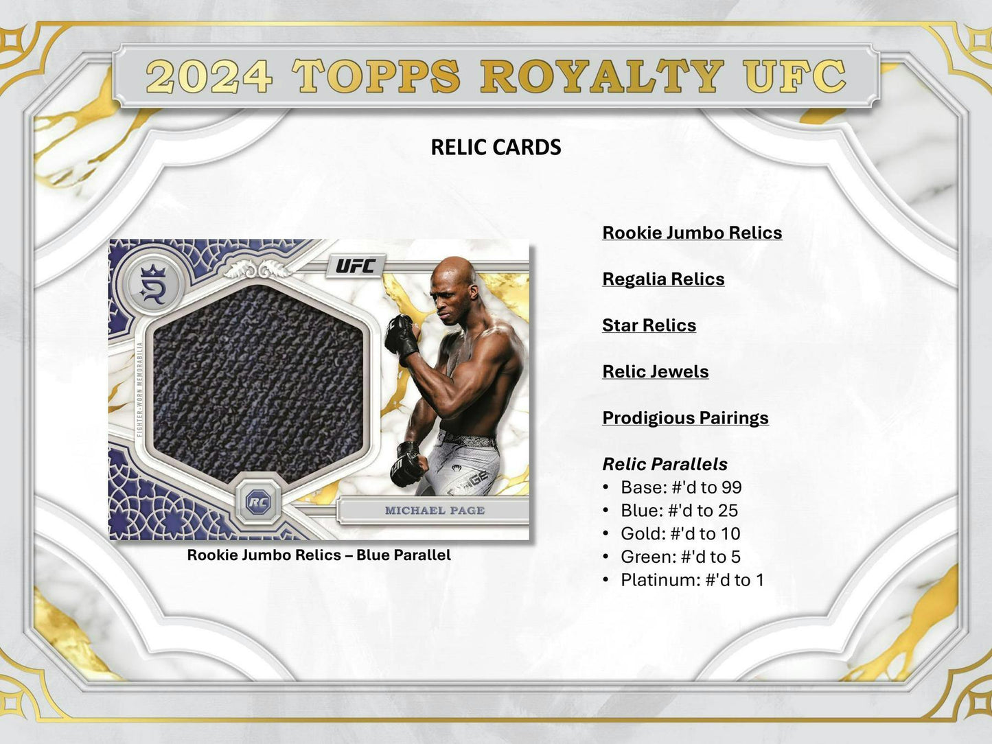 2024 Topps Royalty UFC Hobby Box - Columbia Hobby - Sports Card Boxes - Toploaders - Card Savers
