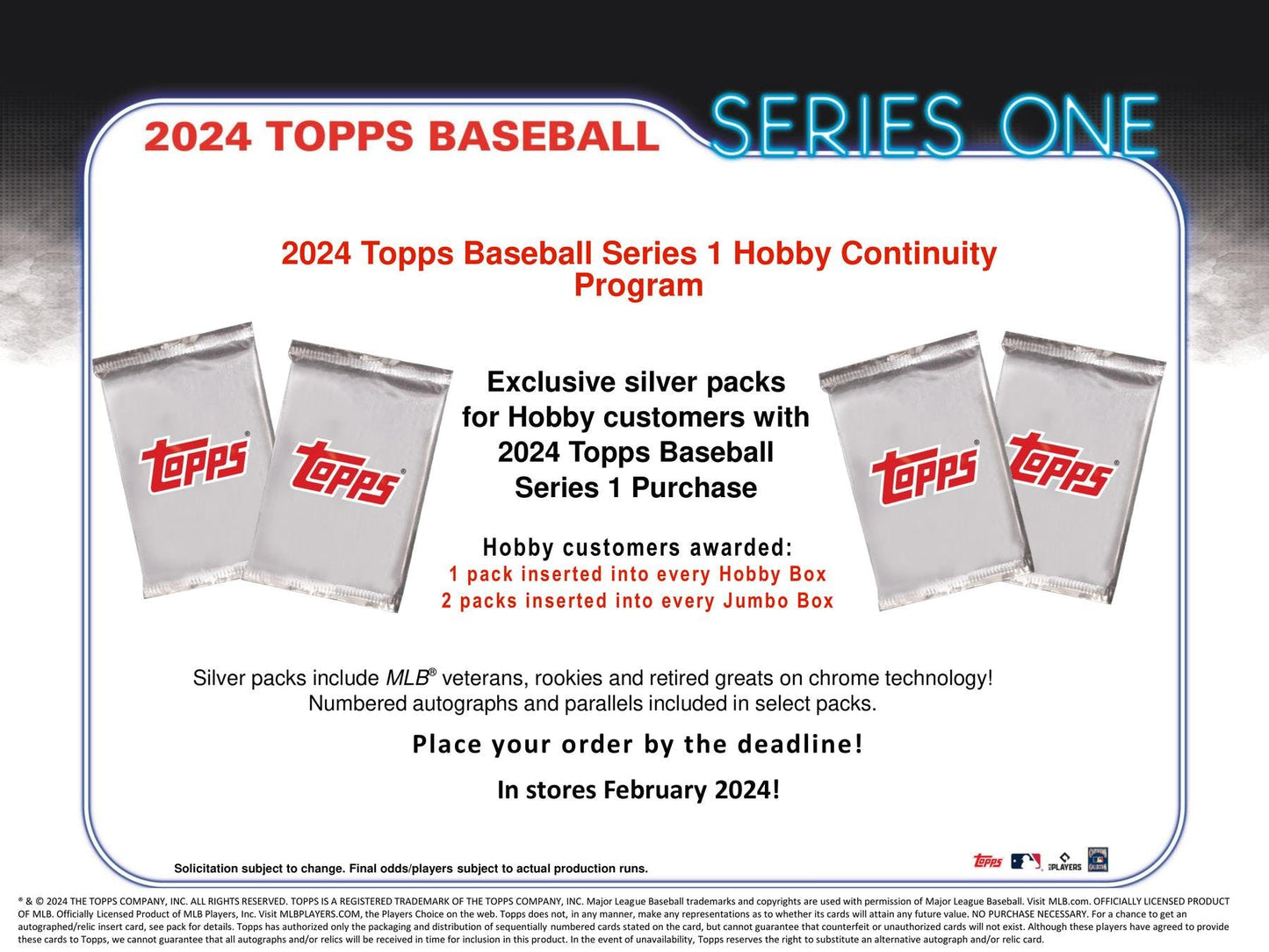 2024 Topps Series 1 Baseball Hobby Box - Columbia Hobby - Sports Card Boxes - Toploaders - Card Savers