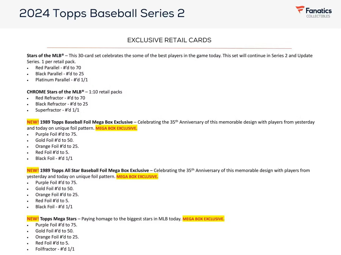 2024 Topps Series 2 Baseball 7 - Pack Blaster Box - Columbia Hobby - Sports Card Boxes - Toploaders - Card Savers
