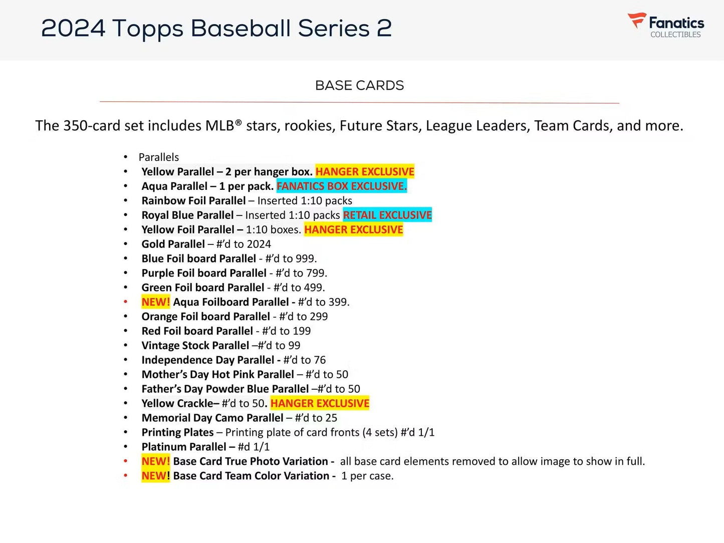 2024 Topps Series 2 Baseball 7 - Pack Blaster Box - Columbia Hobby - Sports Card Boxes - Toploaders - Card Savers