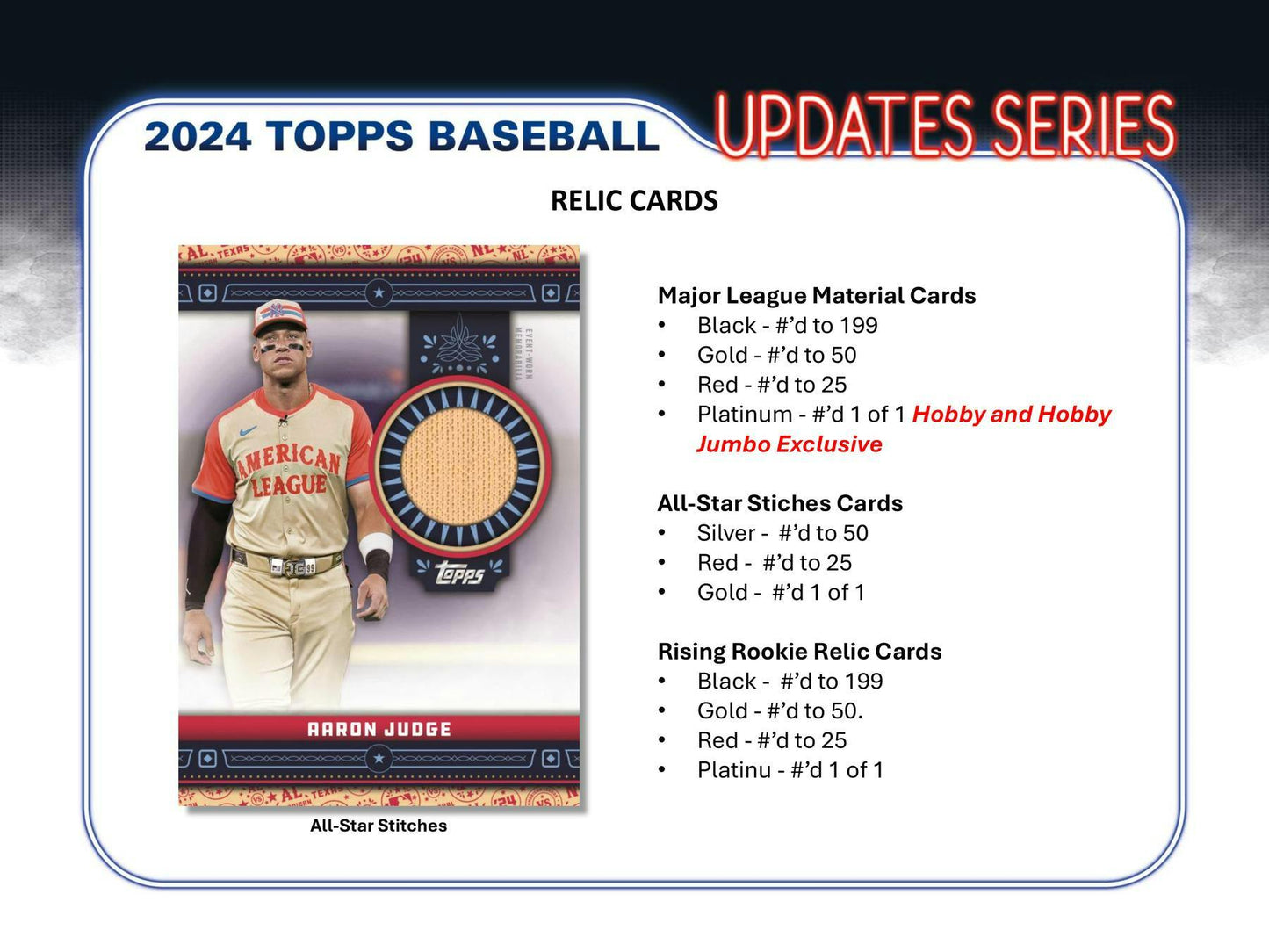 2024 Topps Update Series Baseball Hobby Jumbo Box - Columbia Hobby - Sports Card Boxes - Toploaders - Card Savers