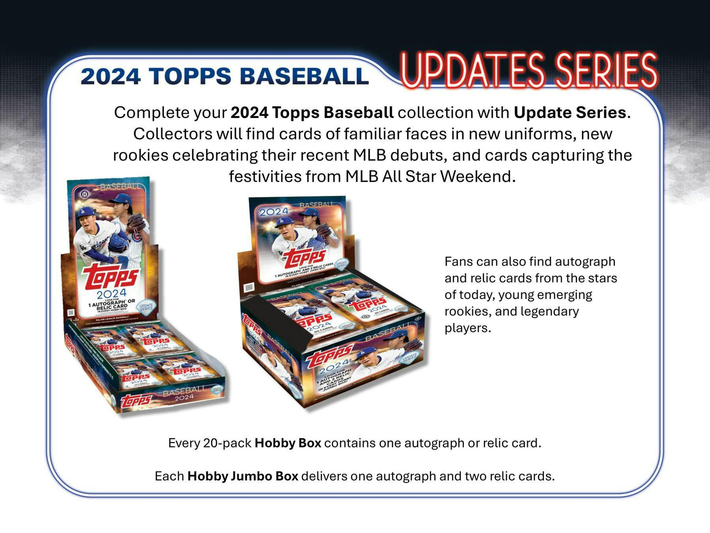 2024 Topps Update Series Baseball Hobby Jumbo Box - Columbia Hobby - Sports Card Boxes - Toploaders - Card Savers