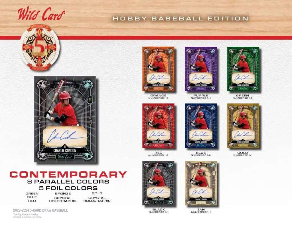 2024 Wild Card Five Card Draw Baseball Hobby Box - Columbia Hobby - Sports Card Boxes - Toploaders - Card Savers