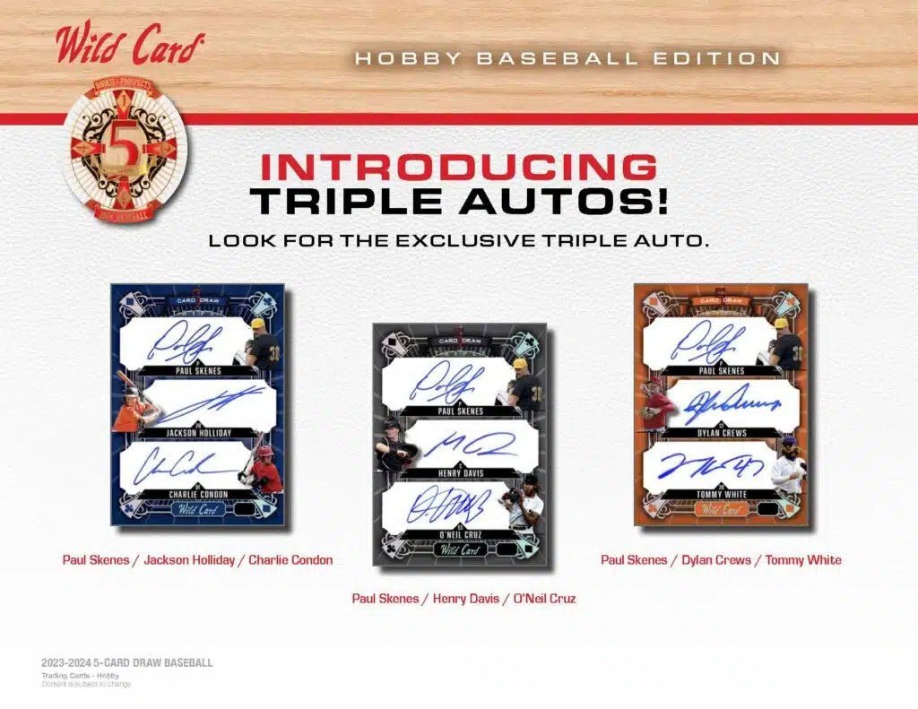 2024 Wild Card Five Card Draw Baseball Hobby Box - Columbia Hobby - Sports Card Boxes - Toploaders - Card Savers