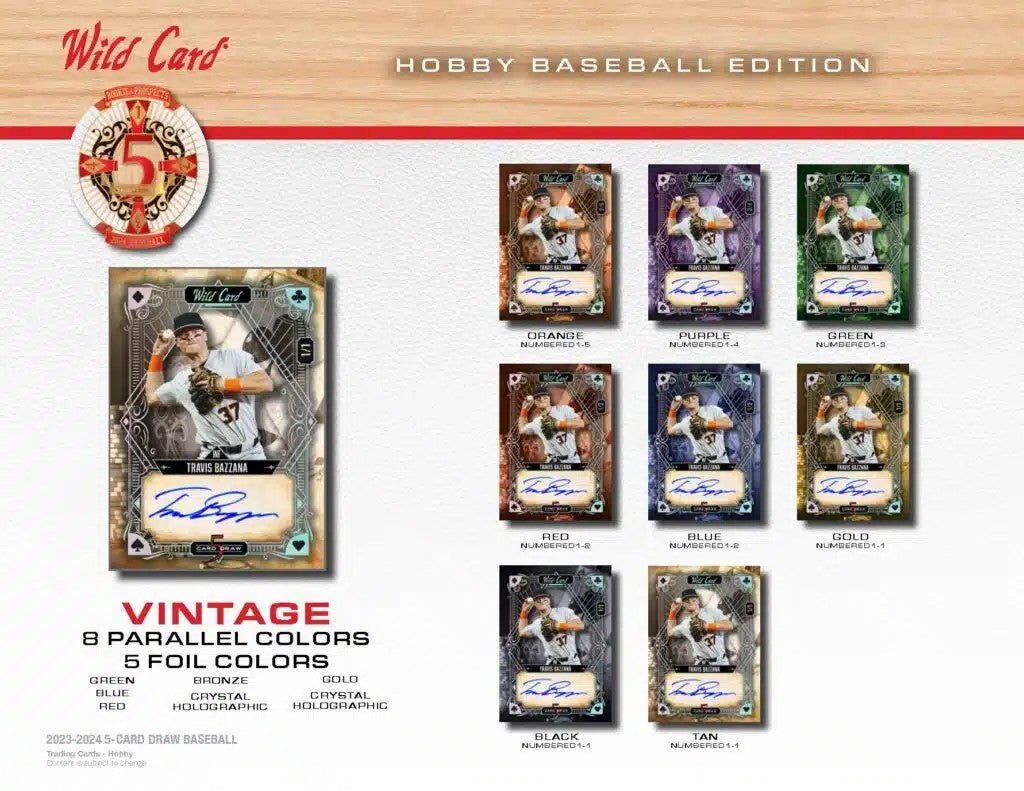 2024 Wild Card Five Card Draw Baseball Hobby Box - Columbia Hobby - Sports Card Boxes - Toploaders - Card Savers