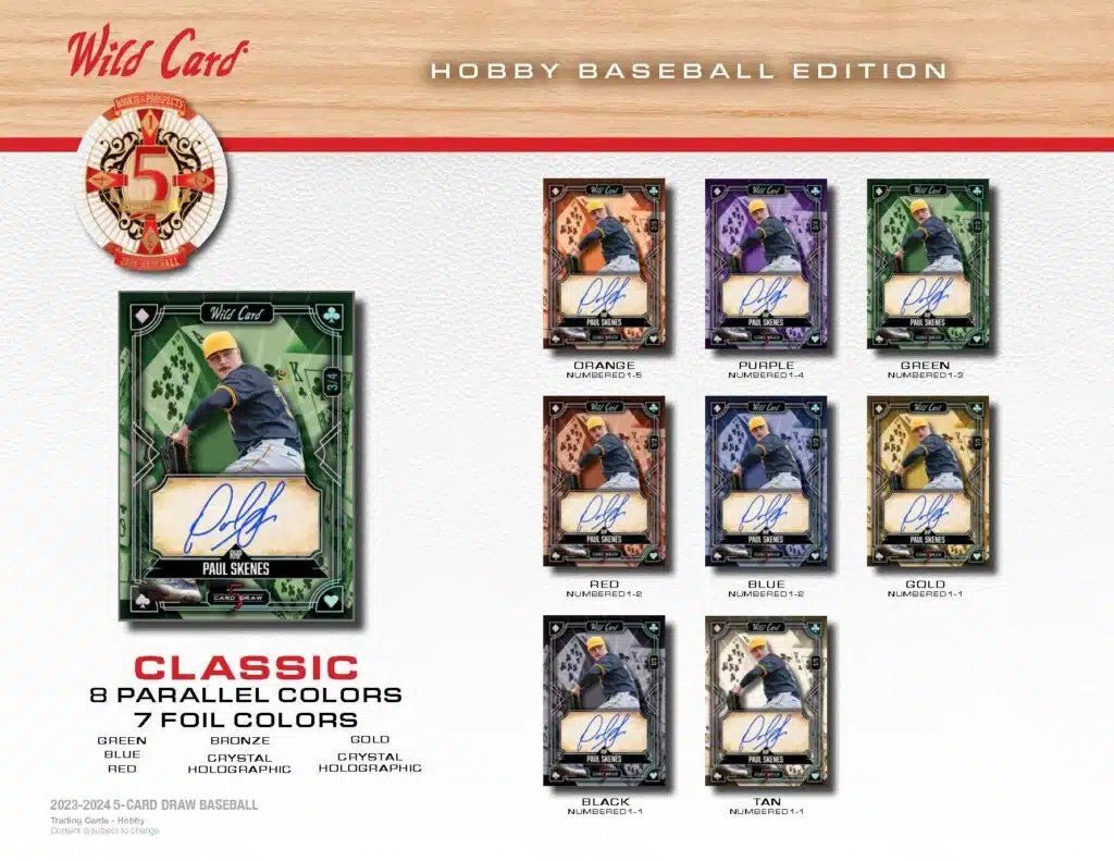2024 Wild Card Five Card Draw Baseball Hobby Box - Columbia Hobby - Sports Card Boxes - Toploaders - Card Savers