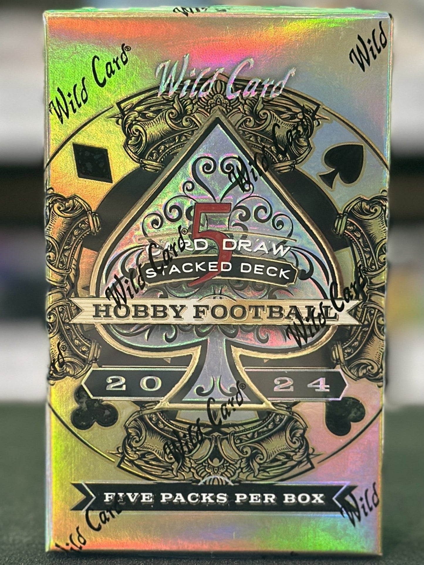 2024 Wild Card Five Card Draw Stacked Deck Football Hobby Box - Columbia Hobby - Sports Card Boxes - Toploaders - Card Savers