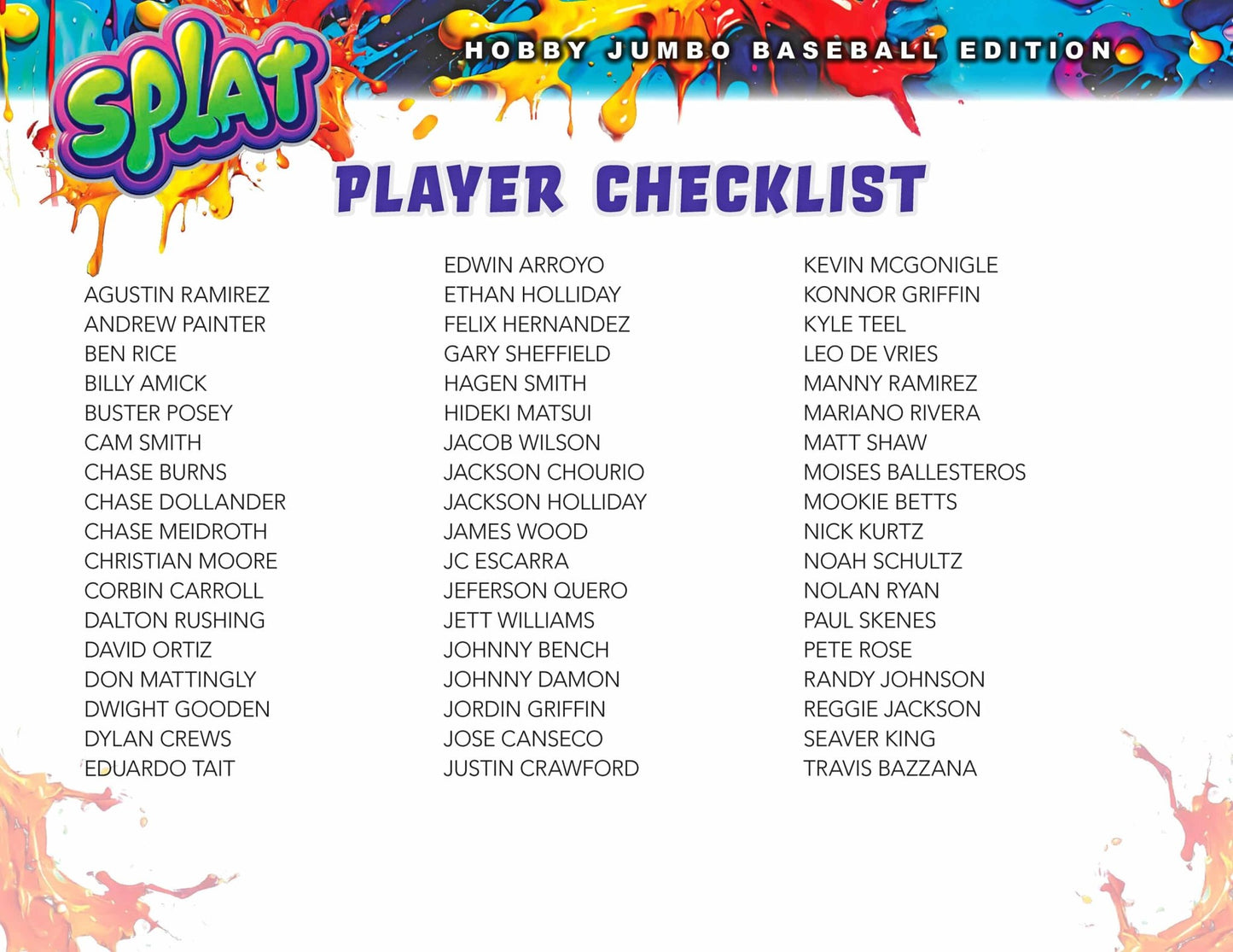 2024 Wild Card Splat Baseball Jumbo Box | Columbia Sports Cards - Columbia Hobby - Sports Card Boxes - Toploaders - Card Savers