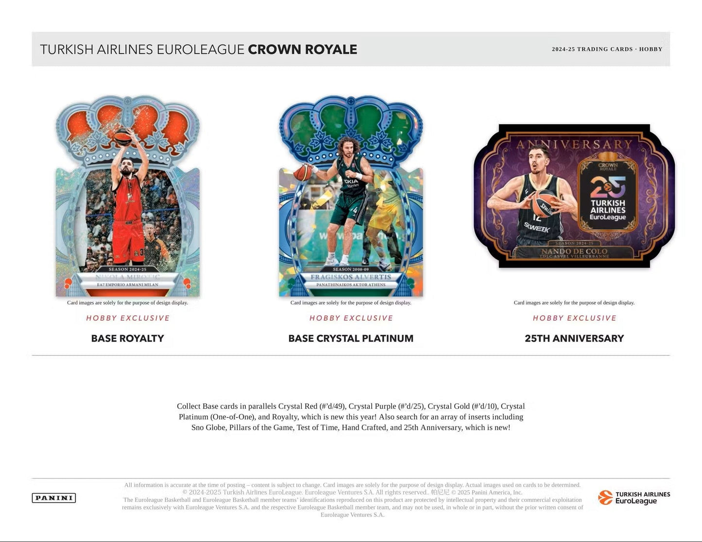 2024/25 Panini EuroLeague Crown Royale Basketball Hobby Box | Columbia Sports Cards & More - Columbia Hobby - Sports Card Boxes - Toploaders - Card Savers