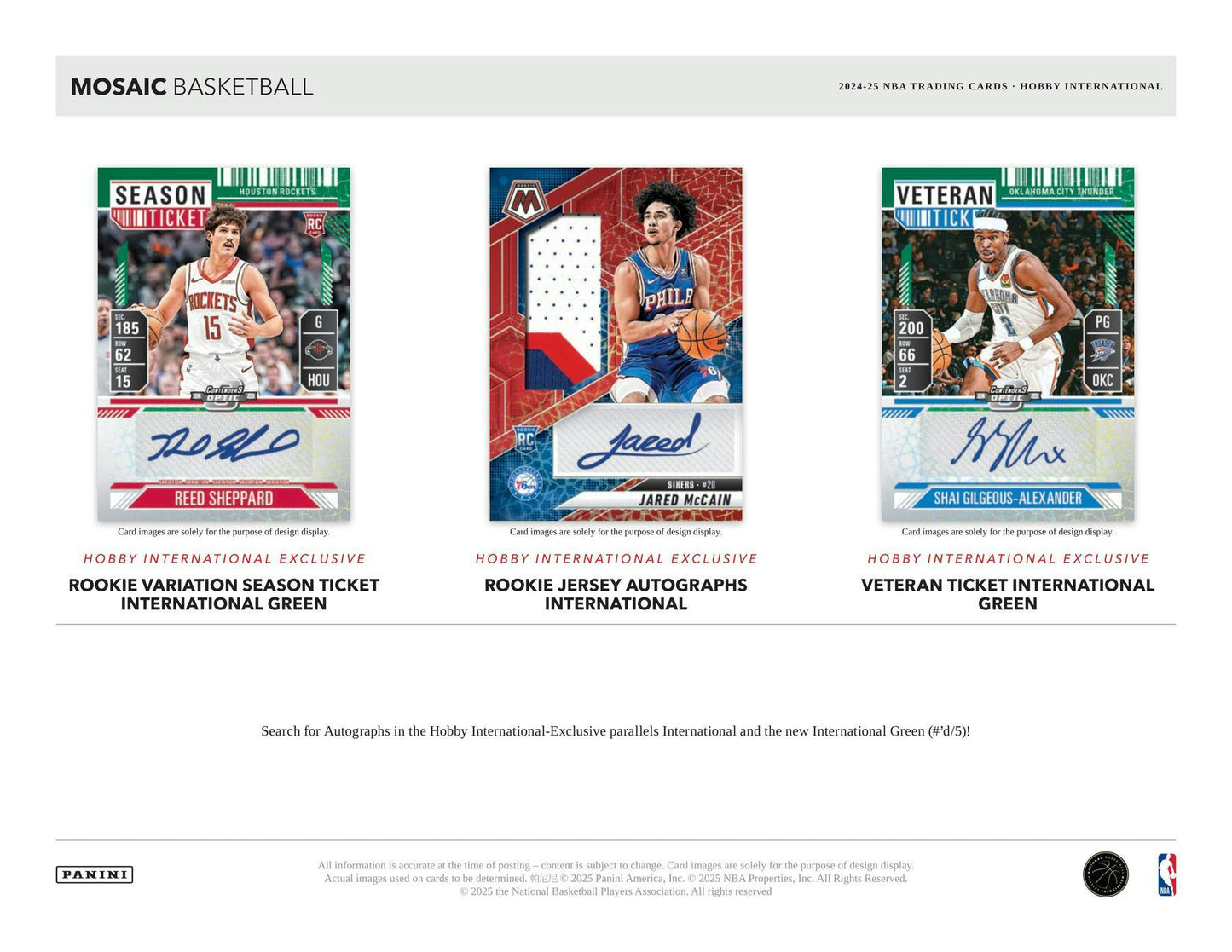 2024/25 Panini Mosaic Basketball International Hobby Box | Columbia Sports Cards - Columbia Hobby - Sports Card Boxes - Toploaders - Card Savers