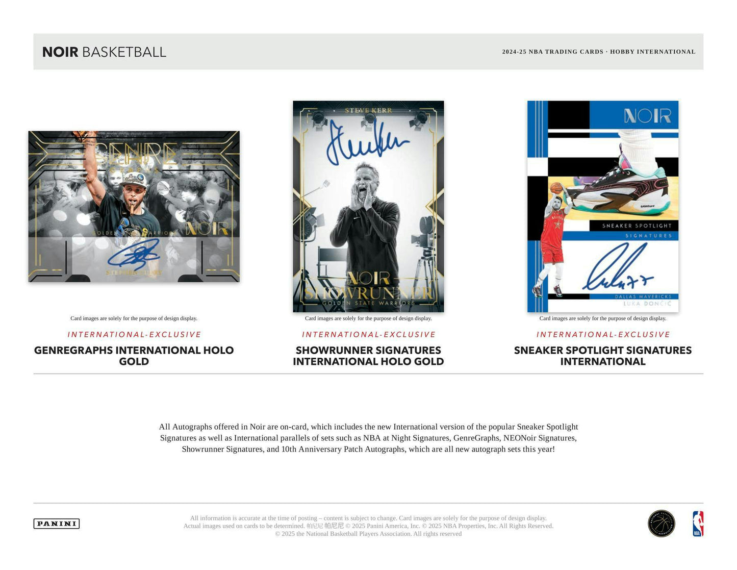 2024/25 Panini Noir Basketball International Hobby Box | Columbia Sports Cards - Columbia Hobby - Sports Card Boxes - Toploaders - Card Savers