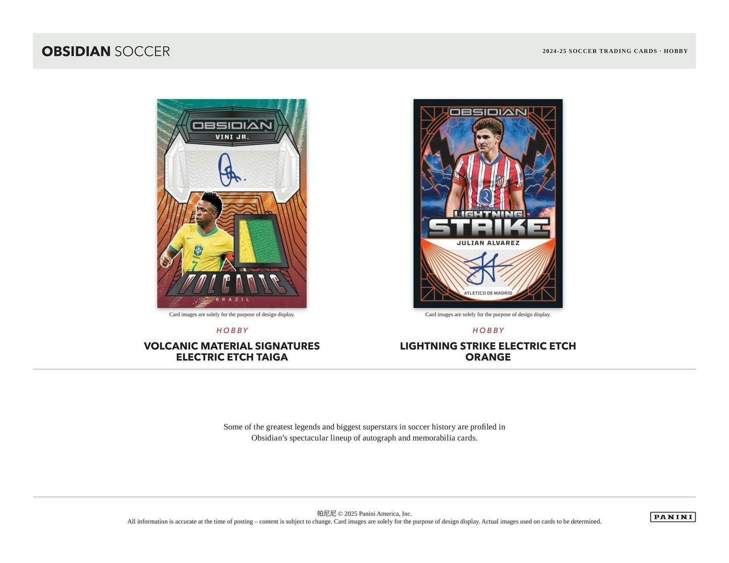 2024‑25 Panini Obsidian Soccer Hobby Box - Columbia Hobby - Sports Card Boxes - Toploaders - Card Savers