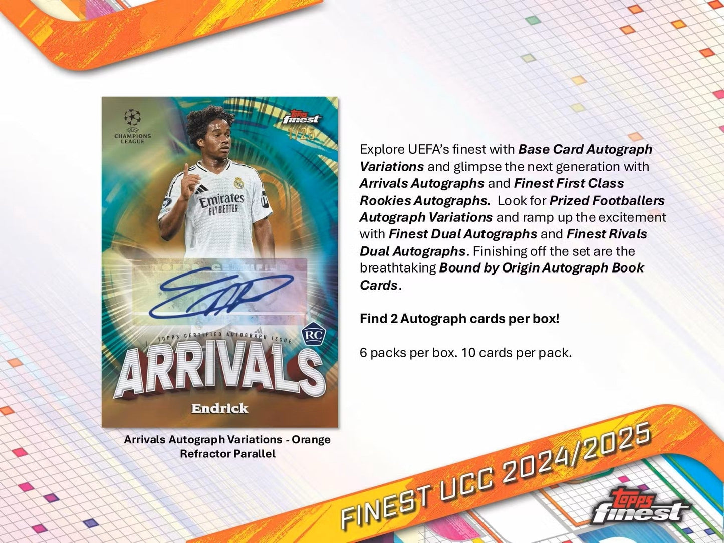 2024/25 Topps UEFA Club Competitions Finest Soccer Hobby Box - Columbia Hobby - Sports Card Boxes - Toploaders - Card Savers