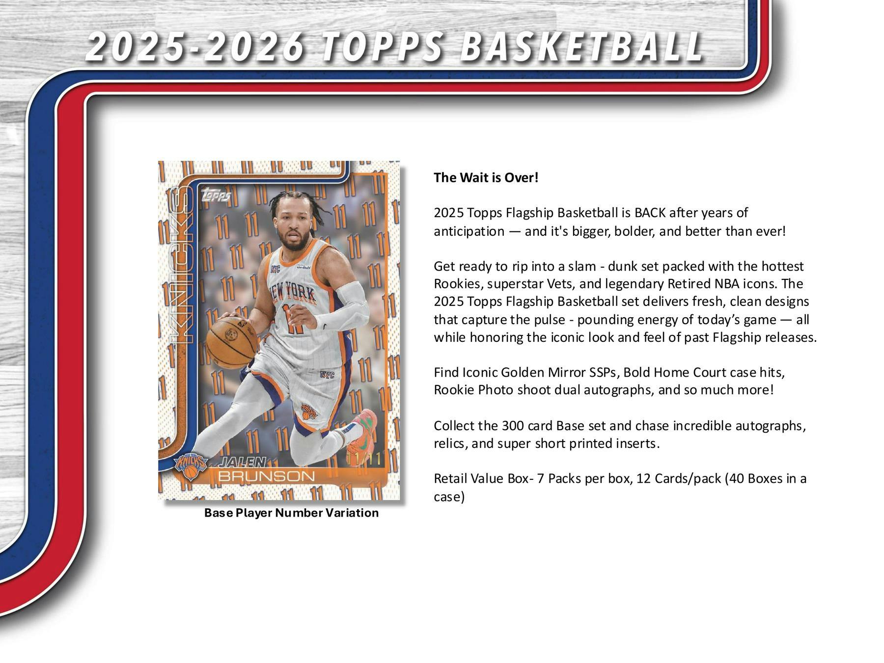 2025 - 26 Topps Basketball 7 - Pack Blaster Box | Columbia Sports Cards - Columbia Hobby - Sports Card Boxes - Toploaders - Card Savers