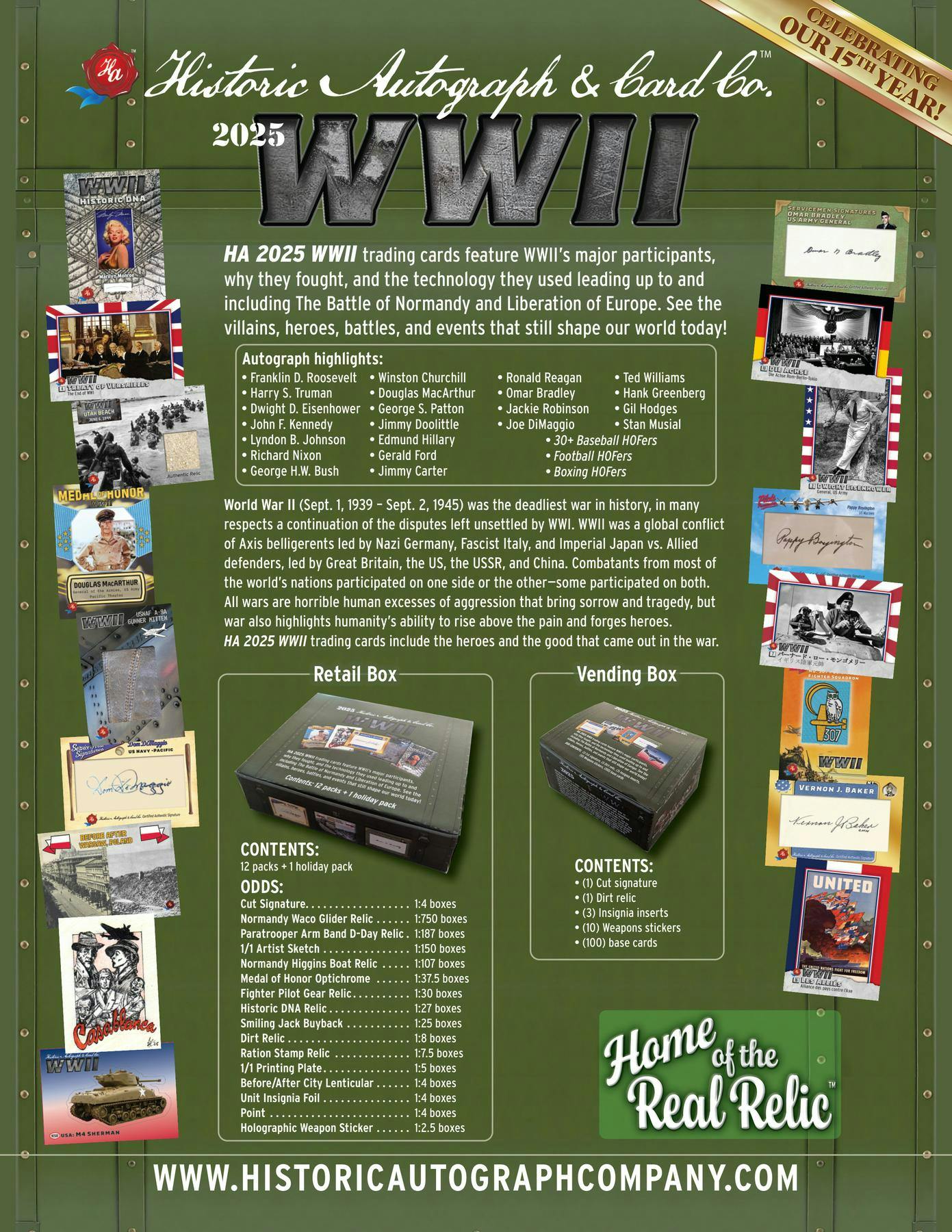 2025 Historic Autographs World War II Hobby Box | Columbia Sports Cards - Columbia Hobby - Sports Card Boxes - Toploaders - Card Savers