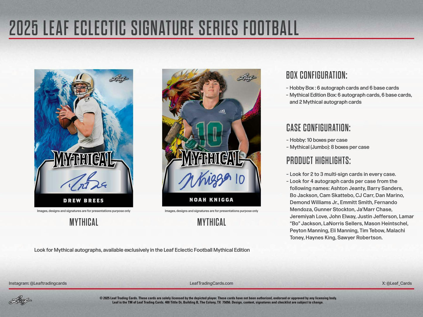 2025 Leaf Eclectic Signature Series Football Hobby Box | Columbia Sports Cards - Columbia Hobby - Sports Card Boxes - Toploaders - Card Savers