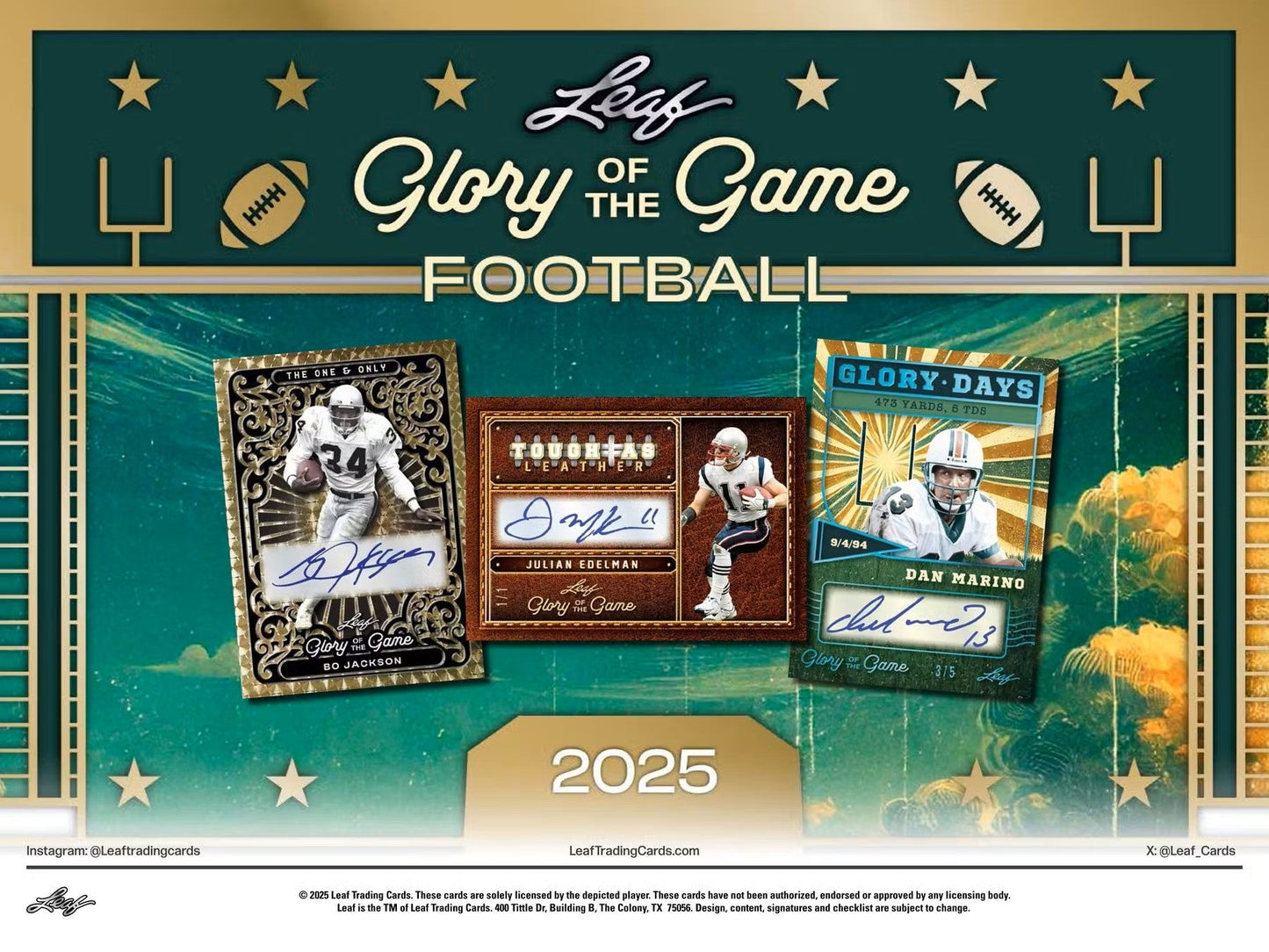 2025 Leaf Glory of the Game Football Hobby Box | Columbia Sports Cards - Columbia Hobby - Sports Card Boxes - Toploaders - Card Savers