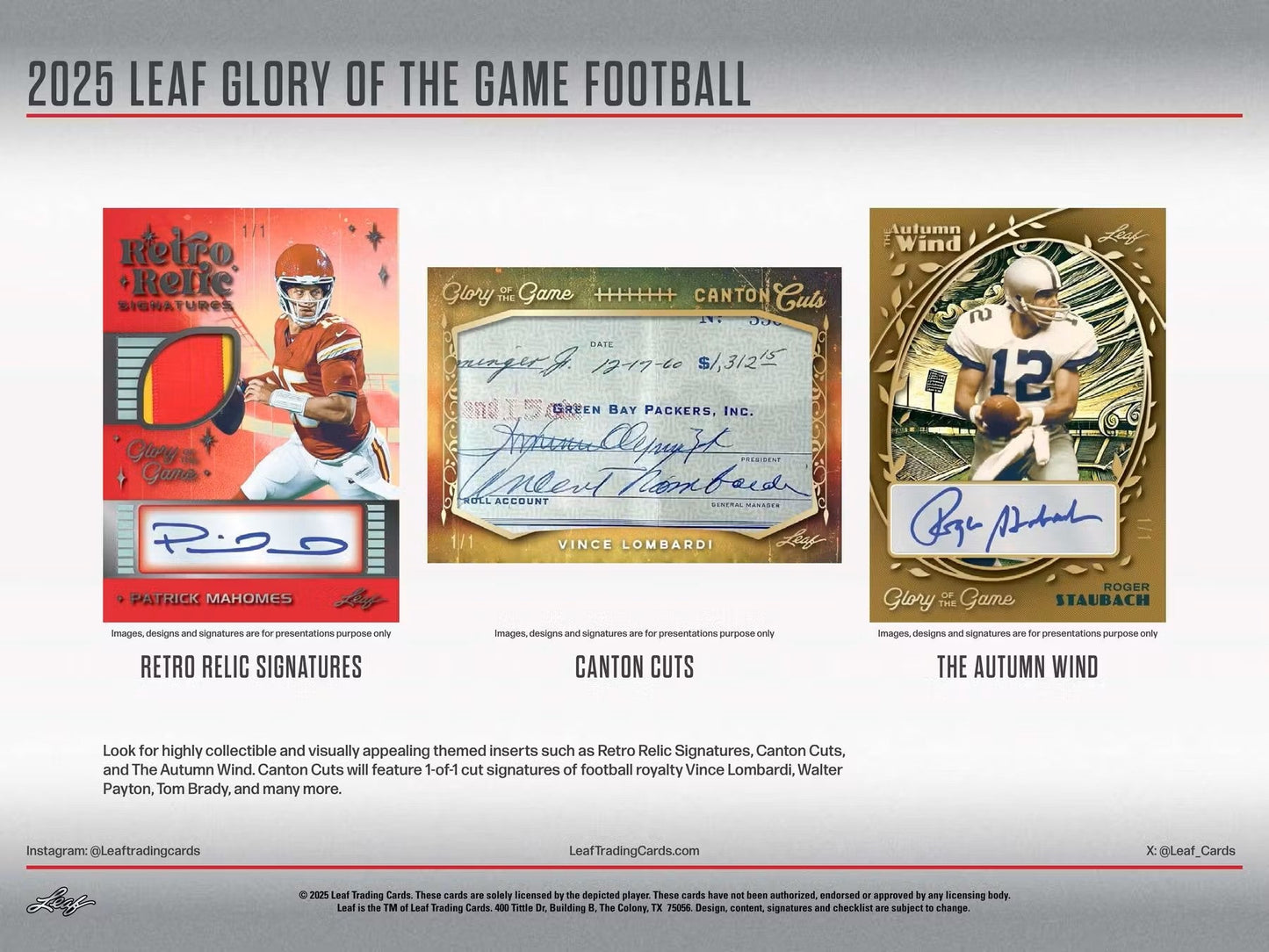 2025 Leaf Glory of the Game Football Hobby Box | Columbia Sports Cards - Columbia Hobby - Sports Card Boxes - Toploaders - Card Savers