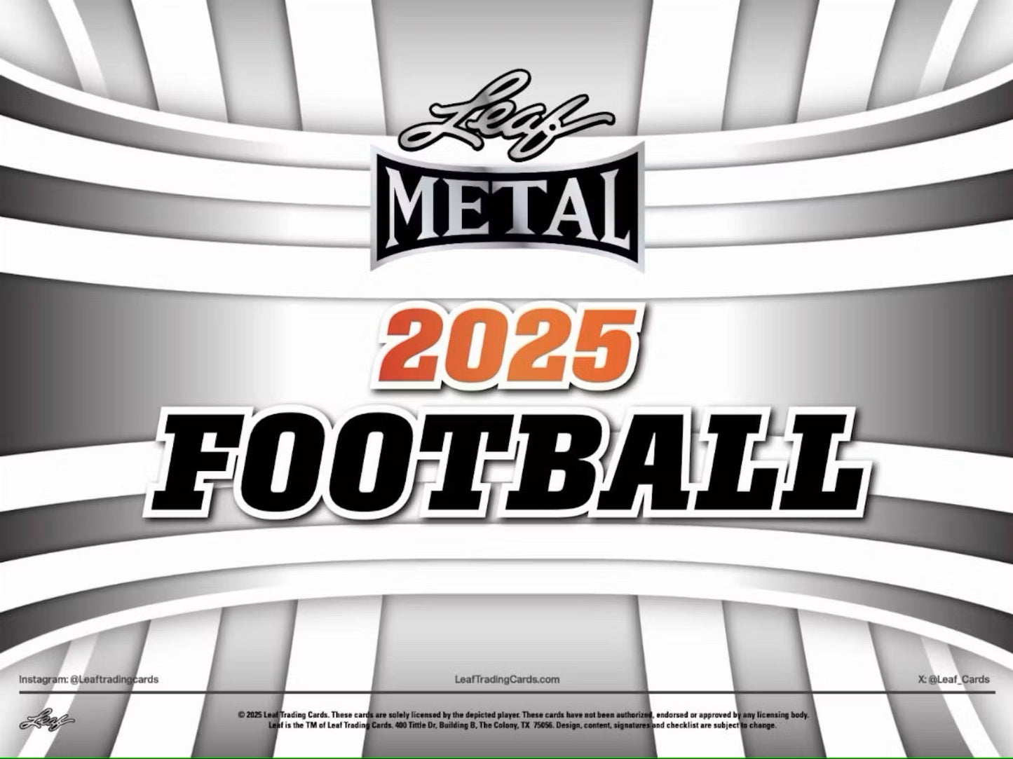 2025 Leaf Metal Football Hobby Box - Columbia Hobby - Sports Card Boxes - Toploaders - Card Savers