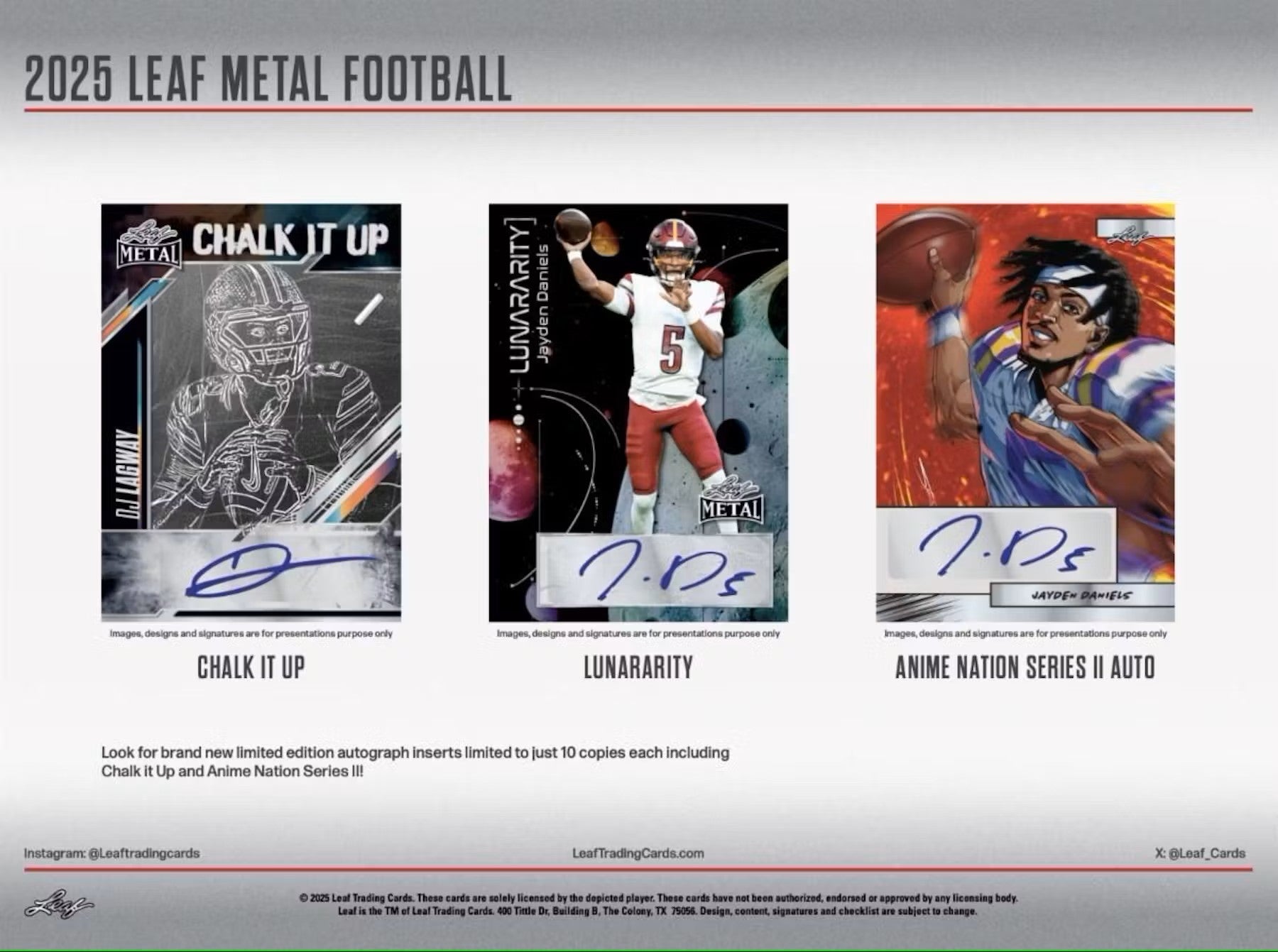 2025 Leaf Metal Football Hobby Jumbo Box - Columbia Hobby - Sports Card Boxes - Toploaders - Card Savers