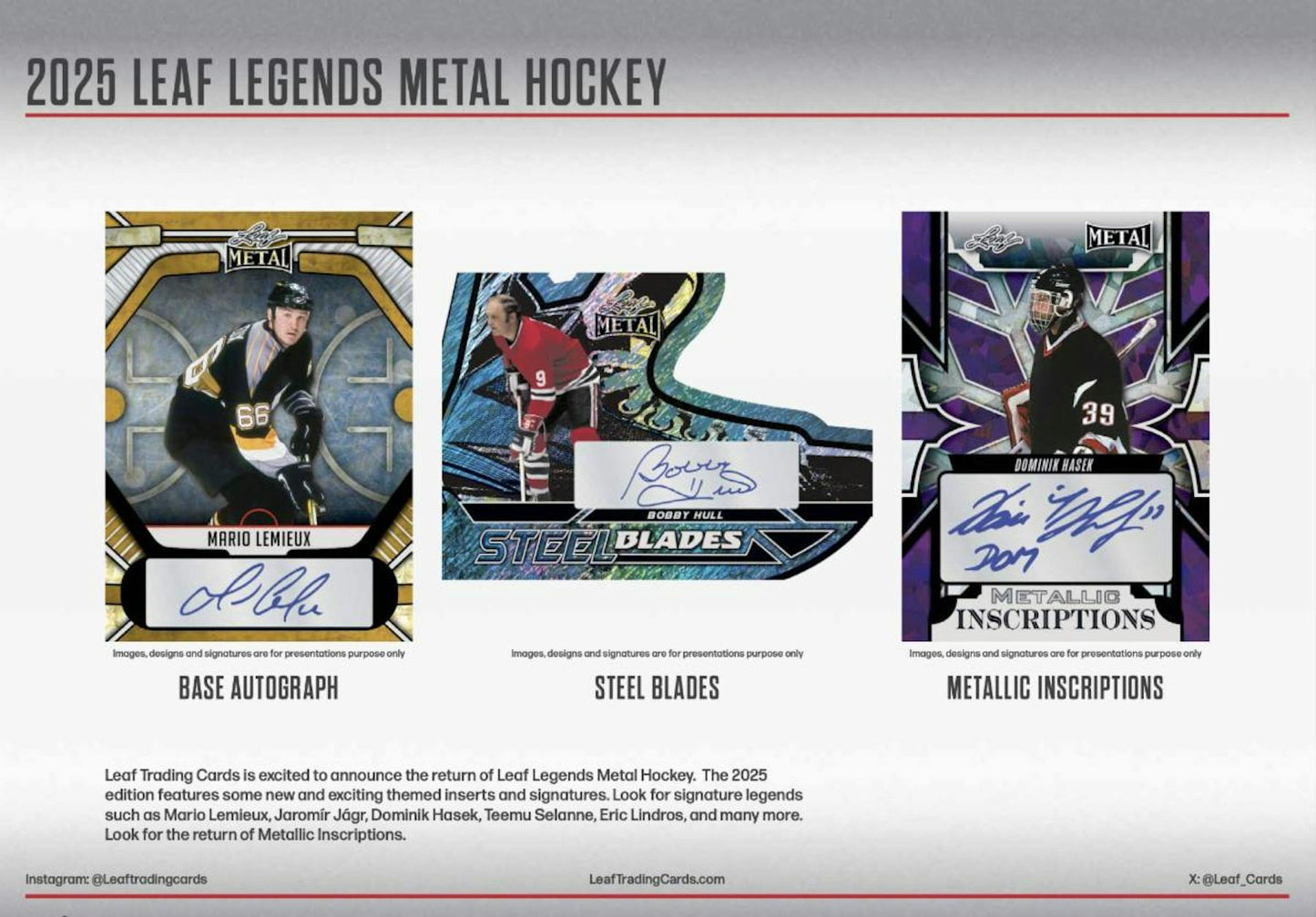 2025 Leaf Metal Legends Hockey Hobby Box - Columbia Hobby - Sports Card Boxes - Toploaders - Card Savers