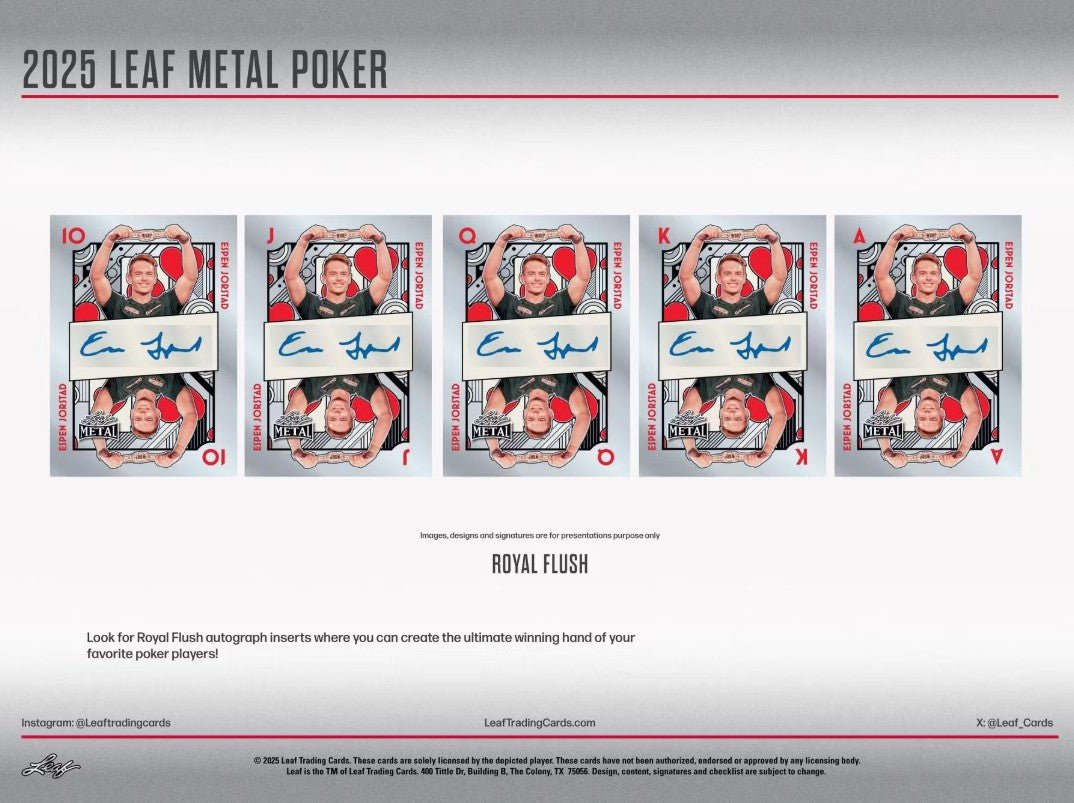 2025 Leaf Metal Poker Hobby Box - Columbia Hobby - Sports Card Boxes - Toploaders - Card Savers