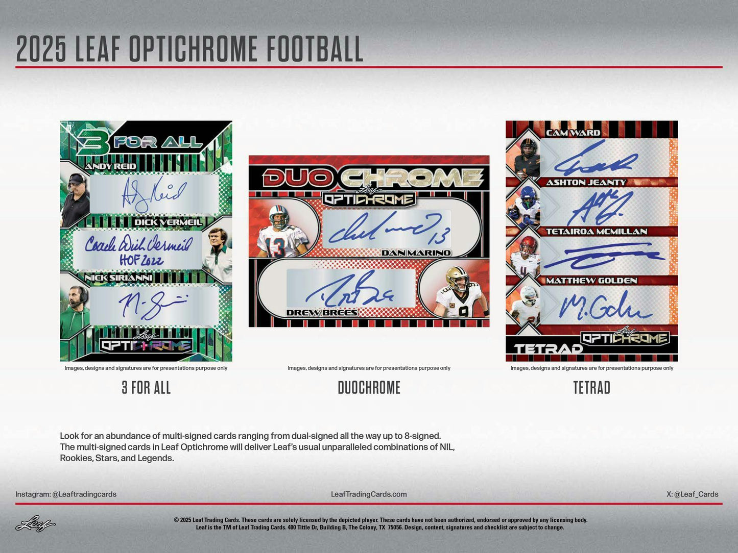 2025 Leaf Optichrome Football Hobby Box | Columbia Sports Cards - Columbia Hobby - Sports Card Boxes - Toploaders - Card Savers