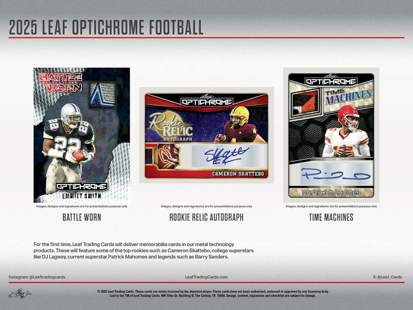 2025 Leaf Optichrome Football Hobby Box | Columbia Sports Cards - Columbia Hobby - Sports Card Boxes - Toploaders - Card Savers