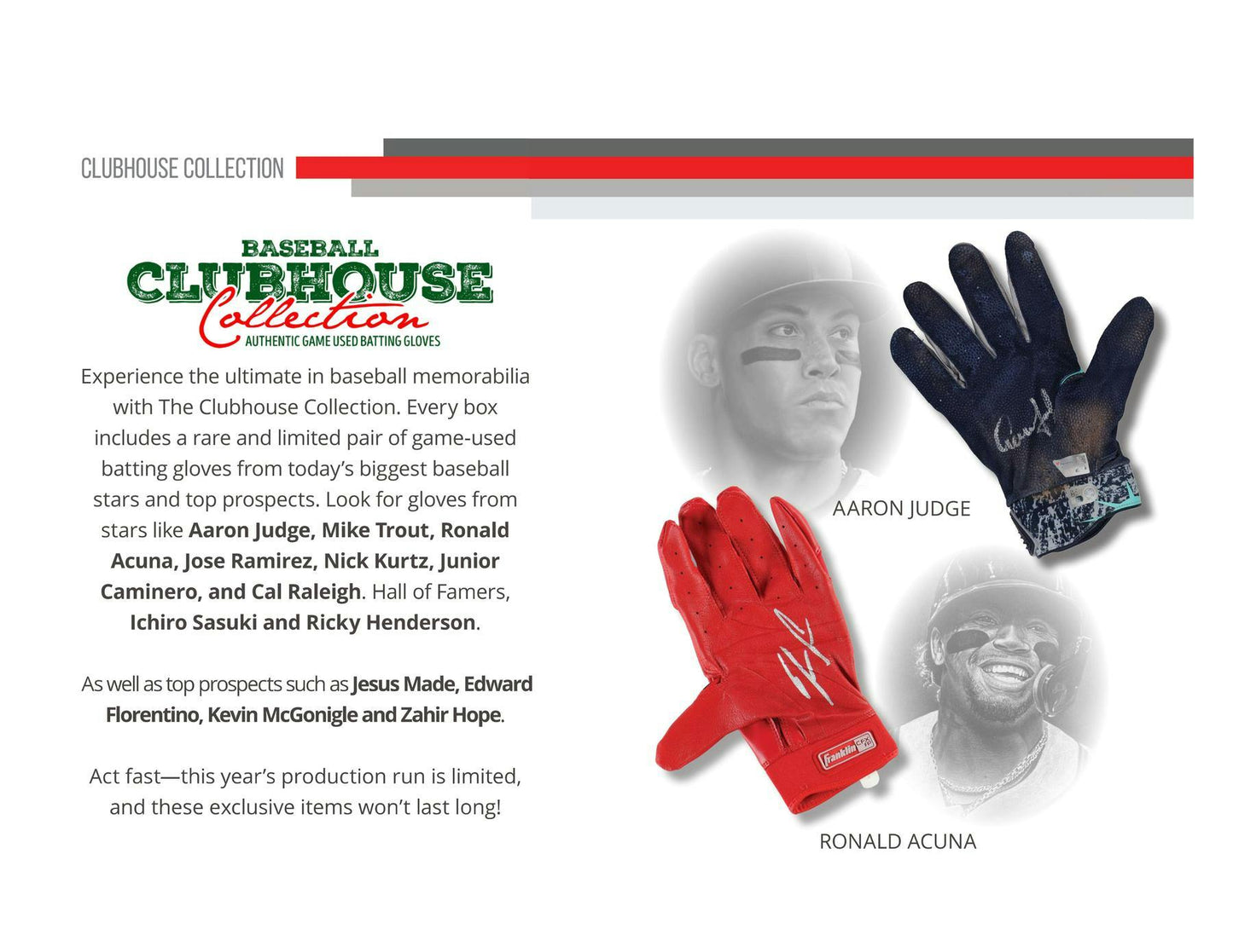 2025 Onyx Clubhouse Collection Baseball Game Used Batting Glove Hobby Box | Columbia Sports Cards - Columbia Hobby - Sports Card Boxes - Toploaders - Card Savers