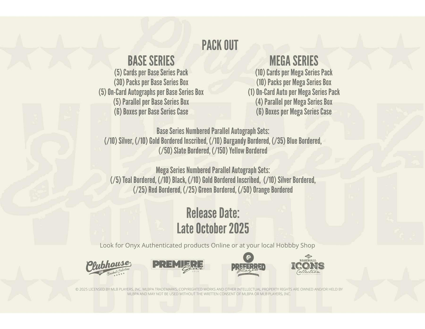 2025 Onyx Vintage Extended Series Baseball Mega Box | Columbia Sports Cards - Columbia Hobby - Sports Card Boxes - Toploaders - Card Savers