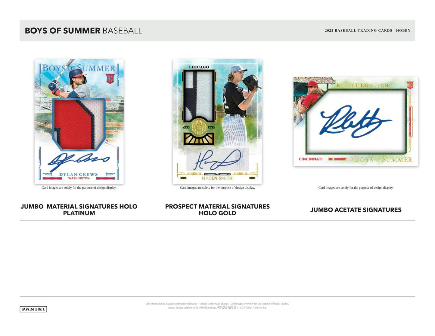 2025 Panini Boys of Summer Baseball Hobby Box | Columbia Sports Cards - Columbia Hobby - Sports Card Boxes - Toploaders - Card Savers