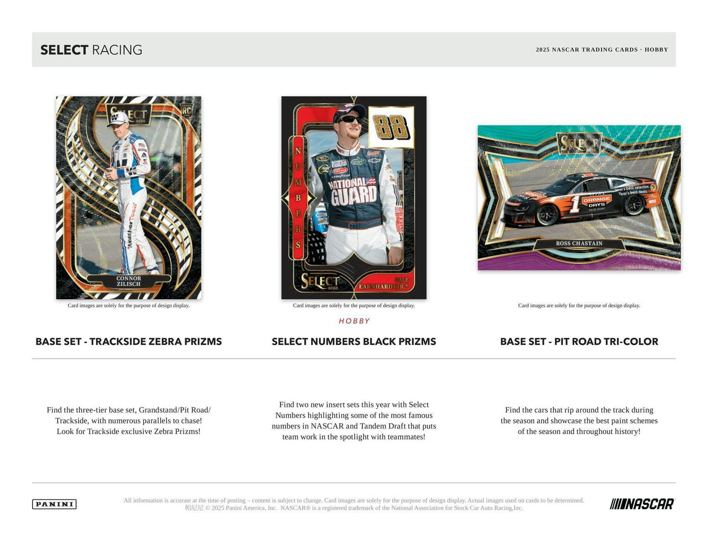 2025 Panini Select NASCAR Racing Hobby Box | Columbia Sports Cards - Columbia Hobby - Sports Card Boxes - Toploaders - Card Savers