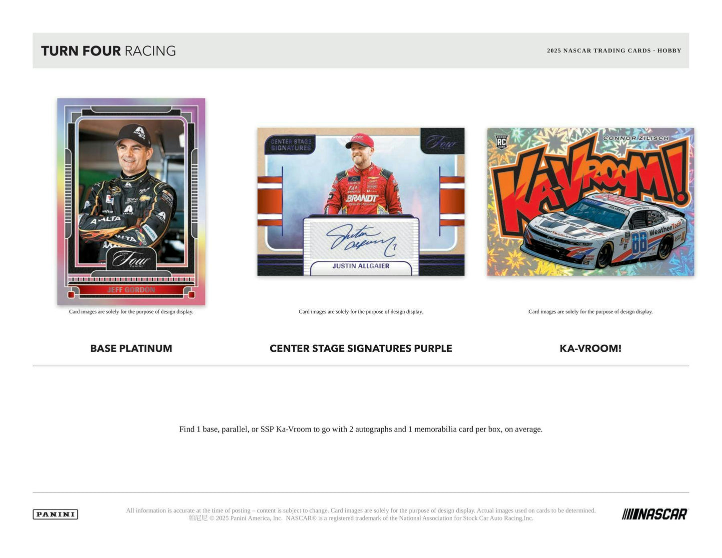 2025 Panini Turn Four Racing Hobby Box | Columbia Sports Cards - Columbia Hobby - Sports Card Boxes - Toploaders - Card Savers