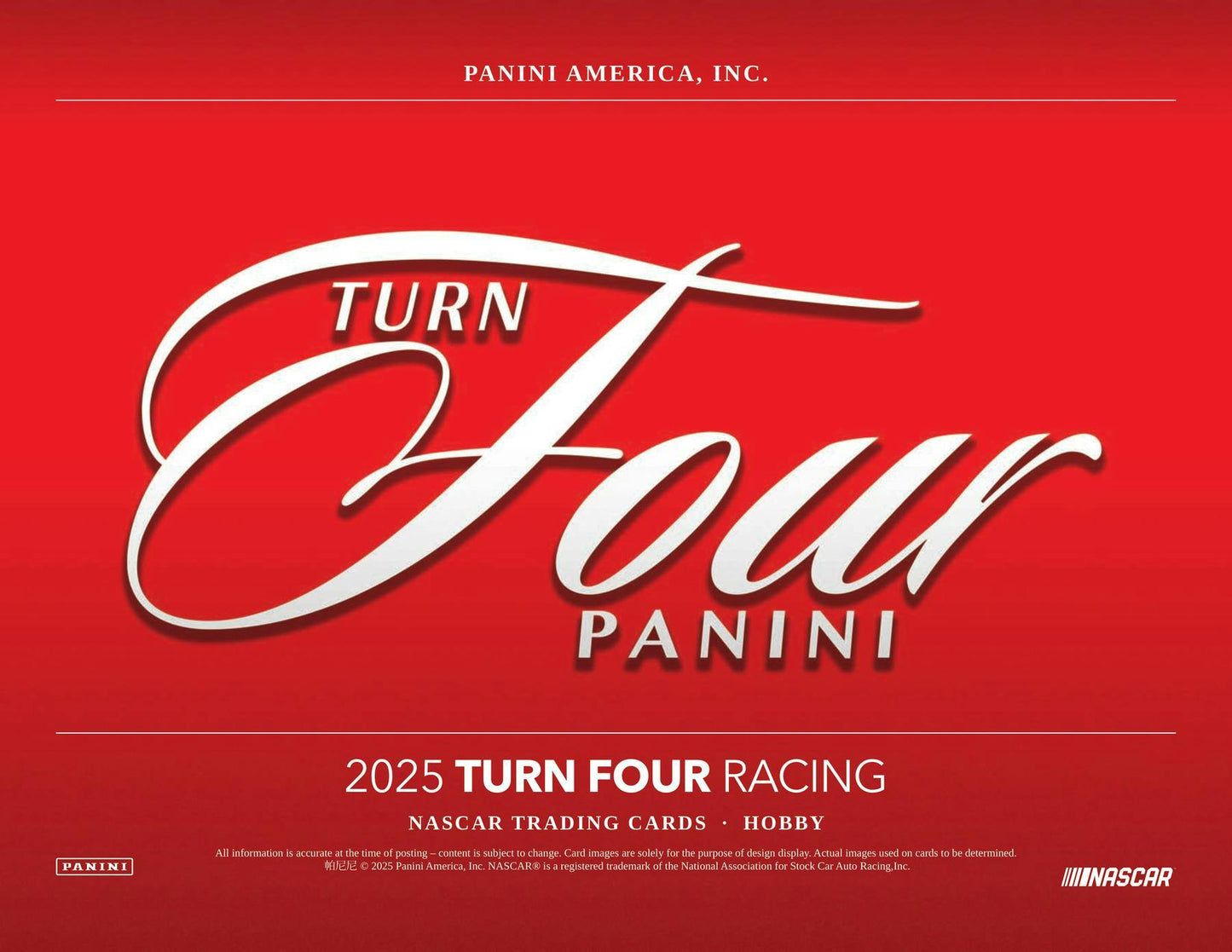 2025 Panini Turn Four Racing Hobby Box | Columbia Sports Cards - Columbia Hobby - Sports Card Boxes - Toploaders - Card Savers
