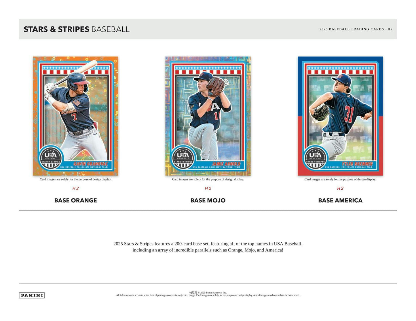 2025 Panini USA Stars & Stripes Baseball H2 Box - Columbia Hobby - Sports Card Boxes - Toploaders - Card Savers