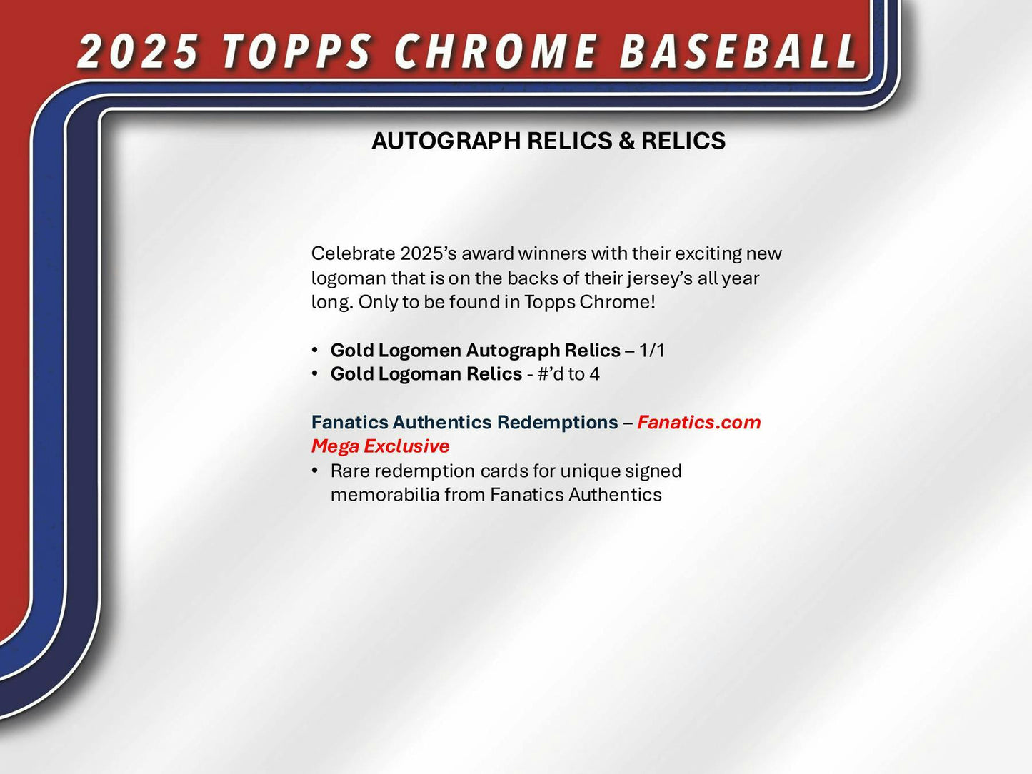 2025 Topps Chrome Baseball Mega Box | Columbia Sports Cards - Columbia Hobby - Sports Card Boxes - Toploaders - Card Savers