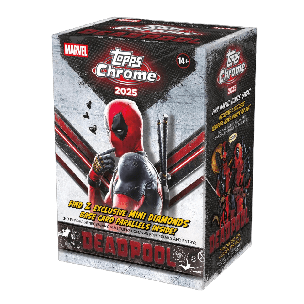 2025 Topps Chrome Marvel Deadpool Blaster Box | Columbia Sports Cards - Columbia Hobby - Sports Card Boxes - Toploaders - Card Savers
