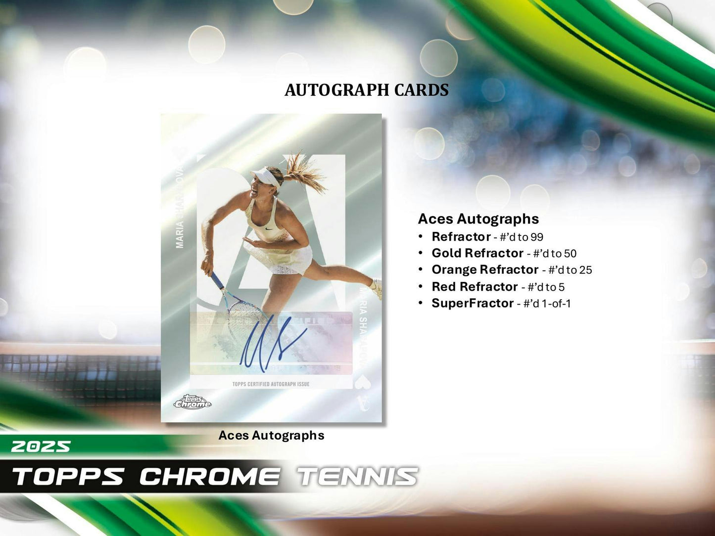 2025 Topps Chrome Tennis Hobby Box | Columbia Sports Cards - Columbia Hobby - Sports Card Boxes - Toploaders - Card Savers