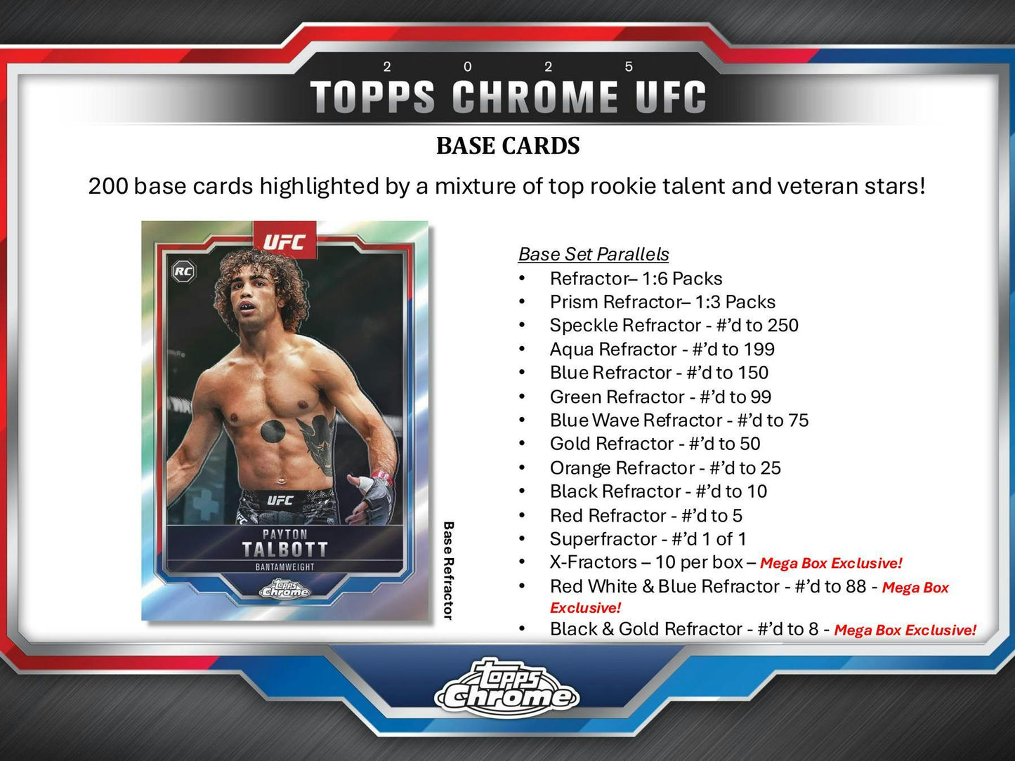 2025 Topps Chrome UFC Mega Box - Columbia Hobby - Sports Card Boxes - Toploaders - Card Savers