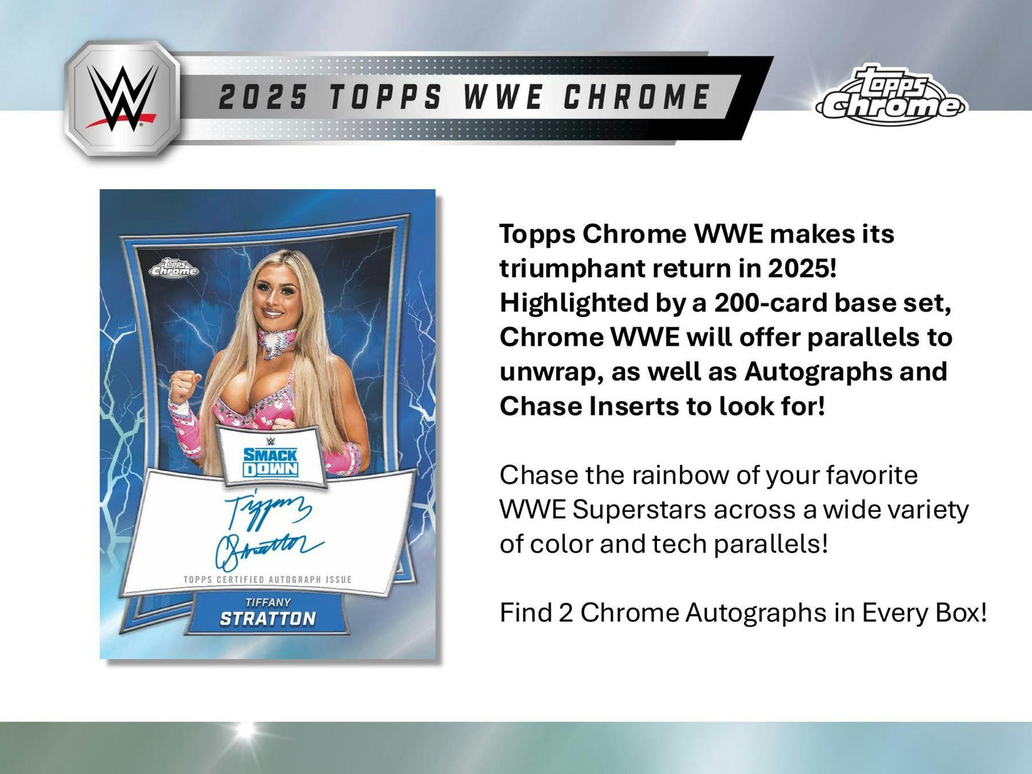 2025 Topps Chrome WWE Wrestling Hobby Box - Columbia Hobby - Sports Card Boxes - Toploaders - Card Savers