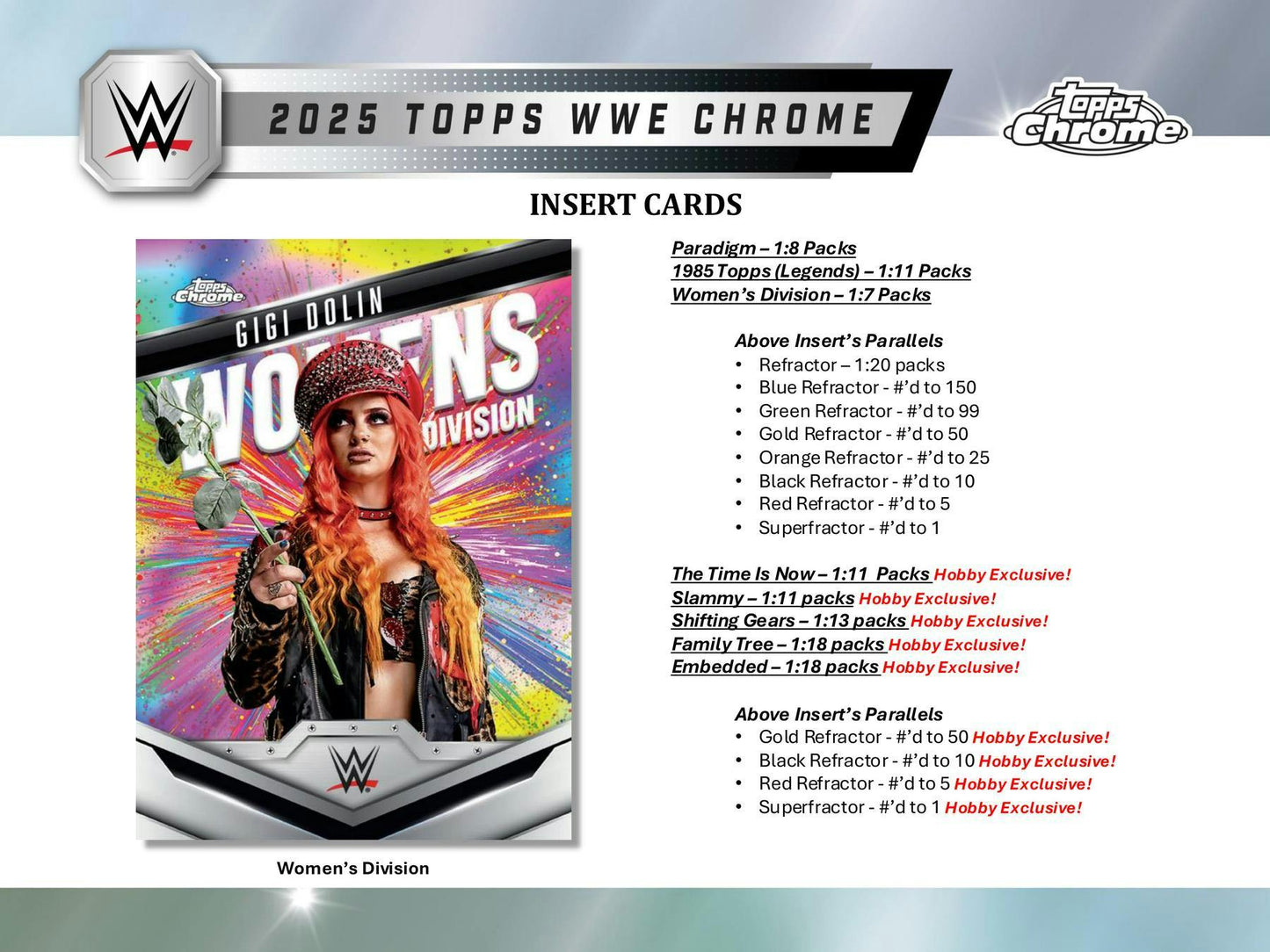 2025 Topps Chrome WWE Wrestling Hobby Box - Columbia Hobby - Sports Card Boxes - Toploaders - Card Savers