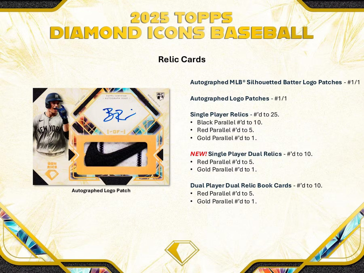 2025 Topps Diamond Icons Baseball Hobby Box - Columbia Hobby - Sports Card Boxes - Toploaders - Card Savers