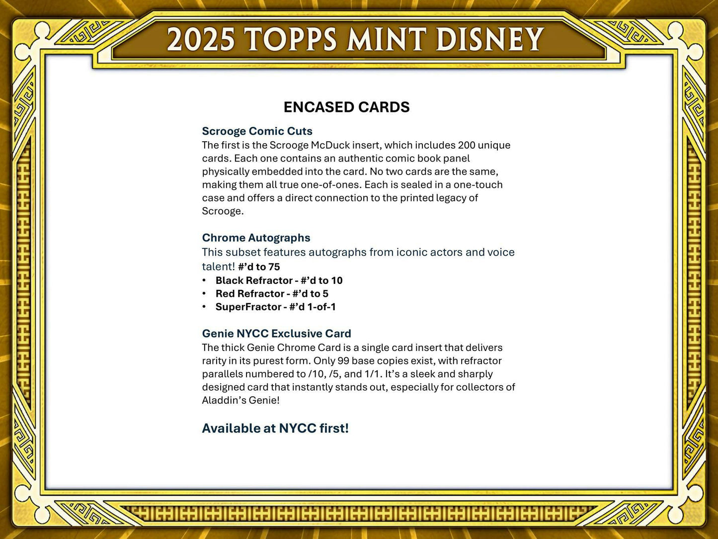 2025 Topps Disney Mint Hobby Box | Columbia Sports Cards - Columbia Hobby - Sports Card Boxes - Toploaders - Card Savers