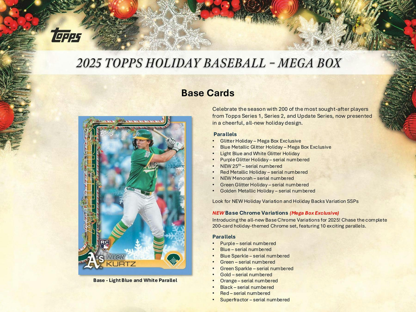2025 Topps Holiday Baseball Mega Box | Columbia Sports Cards - Columbia Hobby - Sports Card Boxes - Toploaders - Card Savers