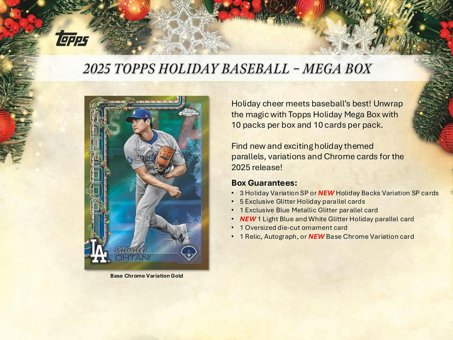 2025 Topps Holiday Baseball Mega Box | Columbia Sports Cards - Columbia Hobby - Sports Card Boxes - Toploaders - Card Savers