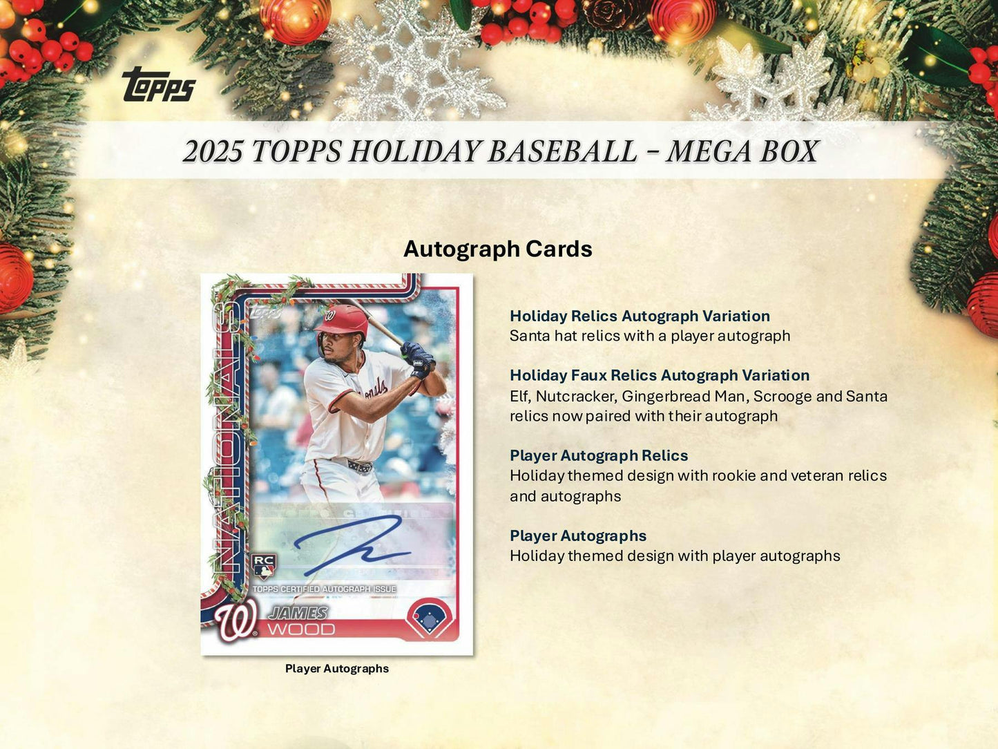 2025 Topps Holiday Baseball Mega Box | Columbia Sports Cards - Columbia Hobby - Sports Card Boxes - Toploaders - Card Savers