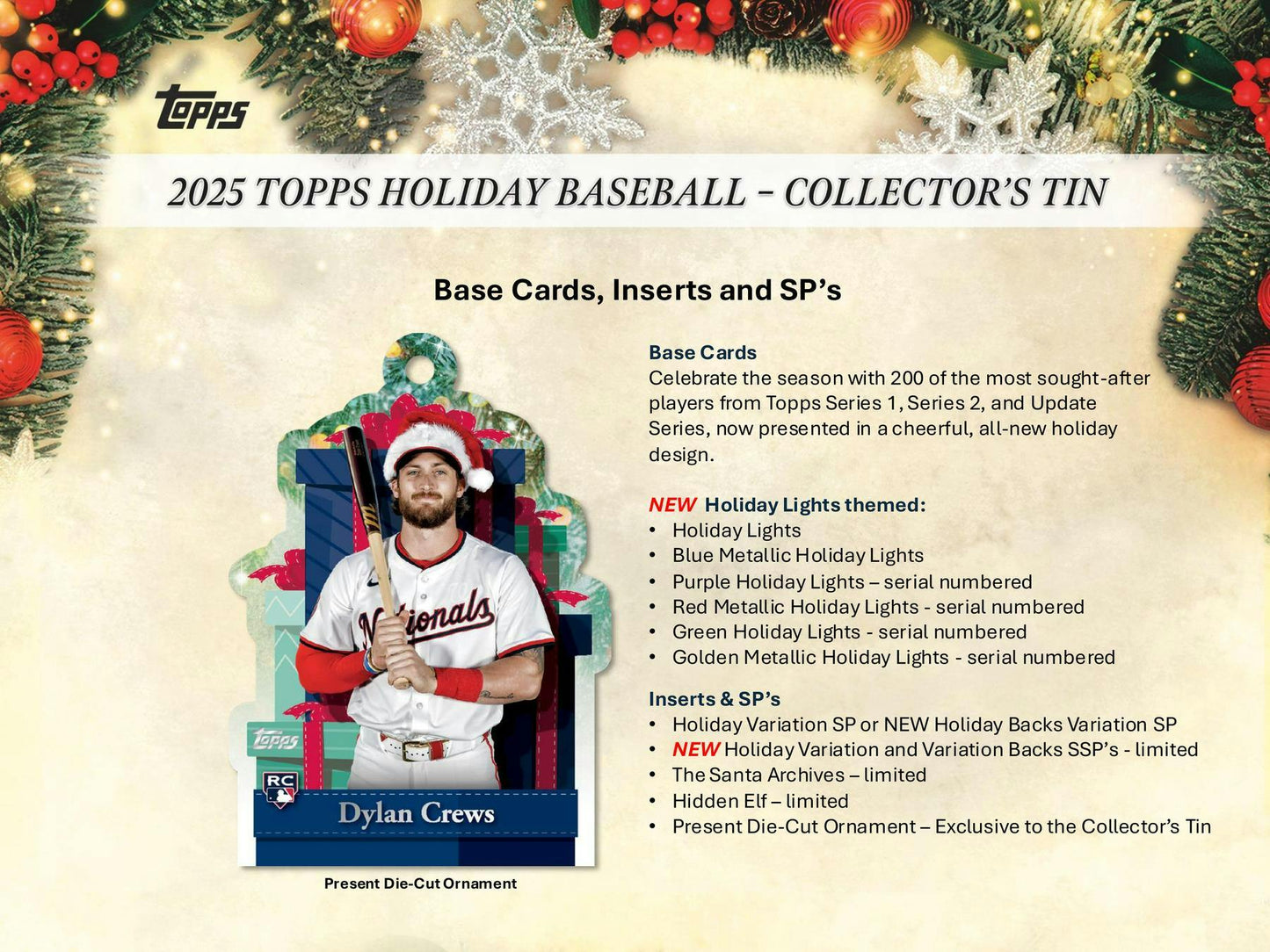 2025 Topps Holiday Baseball Tin | Columbia Sports Cards - Columbia Hobby - Sports Card Boxes - Toploaders - Card Savers
