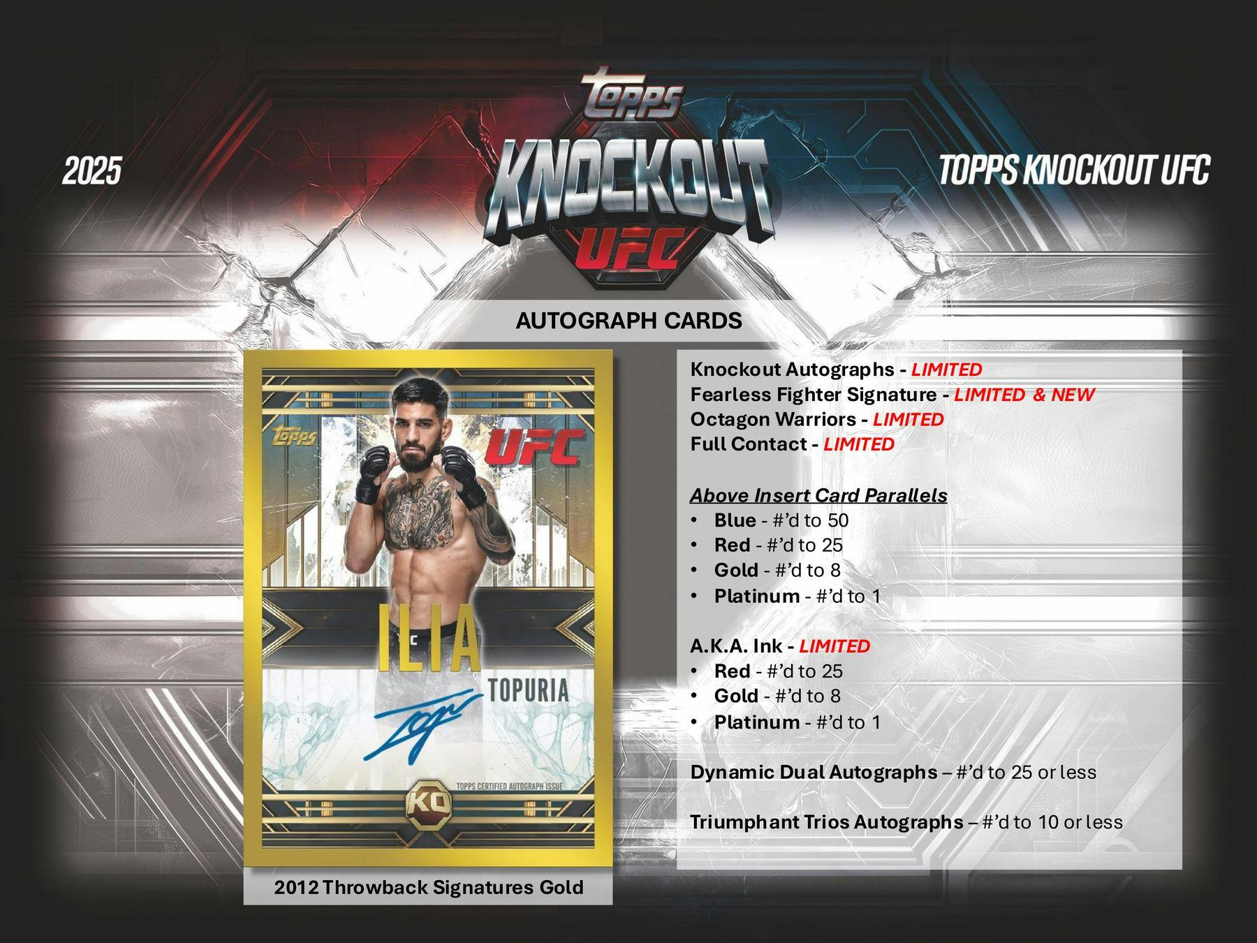 2025 Topps Knockout UFC Hobby Box | Columbia Sports Cards - Columbia Hobby - Sports Card Boxes - Toploaders - Card Savers
