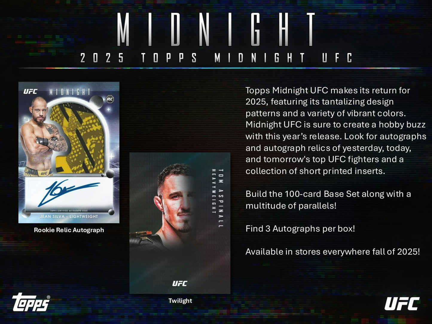 2025 Topps Midnight UFC Hobby Box | Columbia Sports Cards - Columbia Hobby - Sports Card Boxes - Toploaders - Card Savers